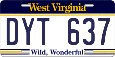 WV license plate DYT637