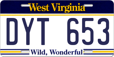 WV license plate DYT653