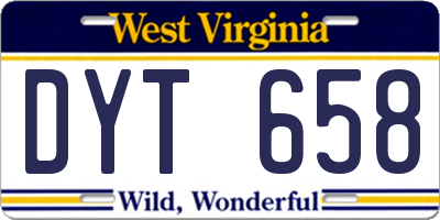 WV license plate DYT658
