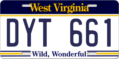 WV license plate DYT661