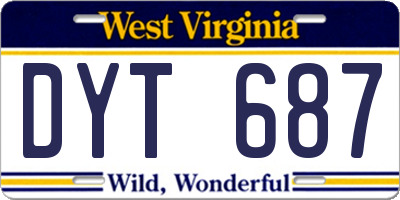 WV license plate DYT687