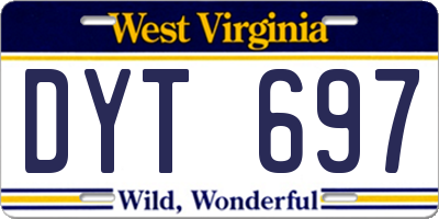 WV license plate DYT697