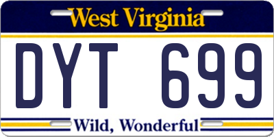 WV license plate DYT699