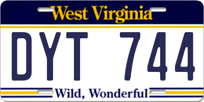 WV license plate DYT744