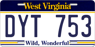 WV license plate DYT753