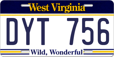 WV license plate DYT756
