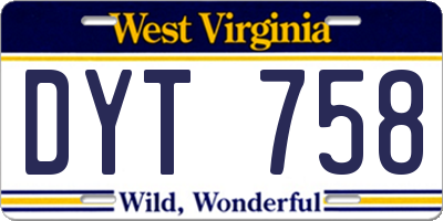 WV license plate DYT758