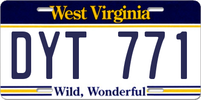 WV license plate DYT771