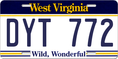 WV license plate DYT772