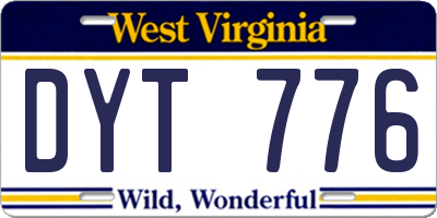 WV license plate DYT776