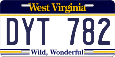 WV license plate DYT782