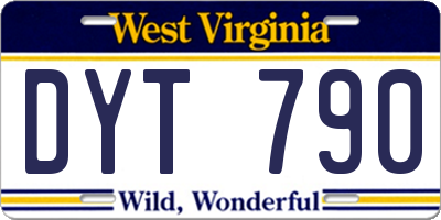 WV license plate DYT790