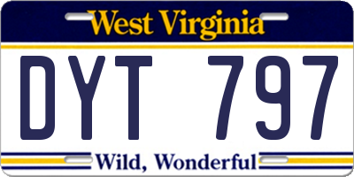 WV license plate DYT797