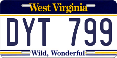 WV license plate DYT799