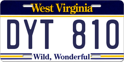 WV license plate DYT810
