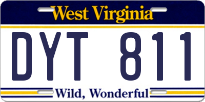 WV license plate DYT811