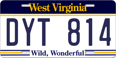 WV license plate DYT814
