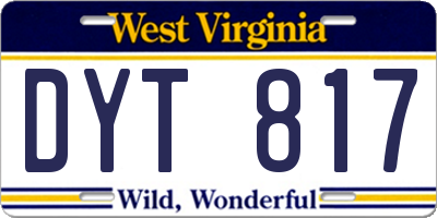 WV license plate DYT817