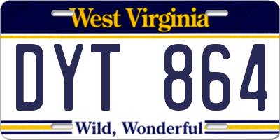 WV license plate DYT864