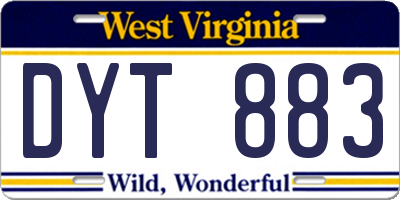 WV license plate DYT883