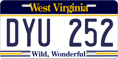 WV license plate DYU252