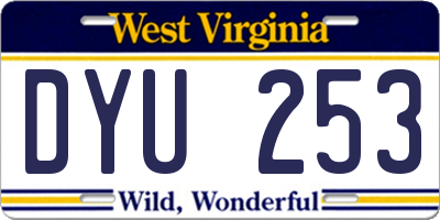 WV license plate DYU253