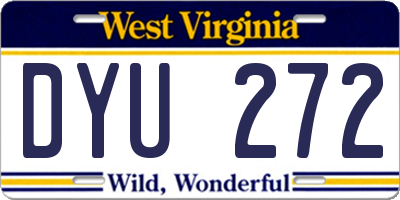 WV license plate DYU272