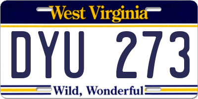 WV license plate DYU273