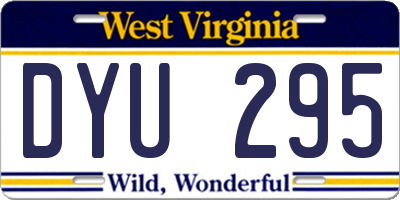 WV license plate DYU295