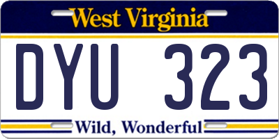 WV license plate DYU323