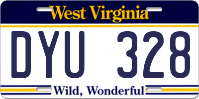 WV license plate DYU328