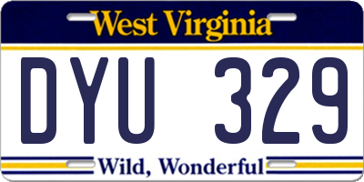 WV license plate DYU329