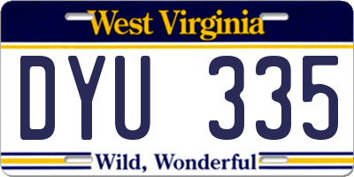 WV license plate DYU335