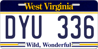 WV license plate DYU336