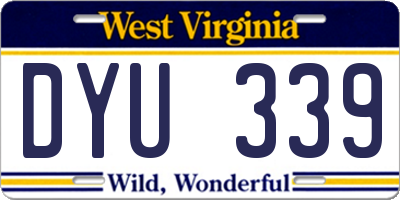 WV license plate DYU339