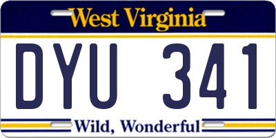 WV license plate DYU341