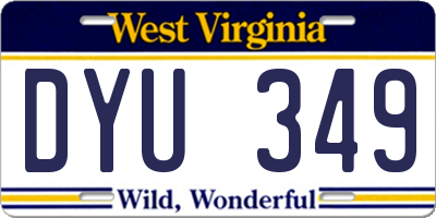 WV license plate DYU349