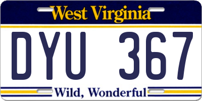 WV license plate DYU367