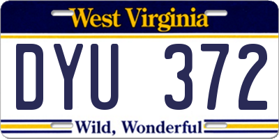WV license plate DYU372