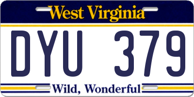 WV license plate DYU379