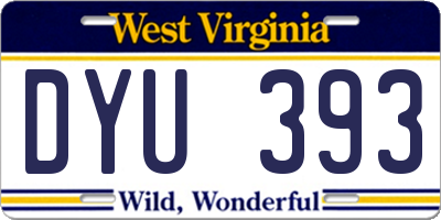 WV license plate DYU393