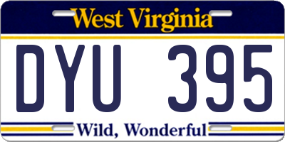 WV license plate DYU395
