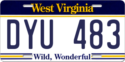 WV license plate DYU483
