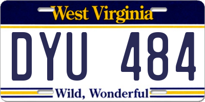 WV license plate DYU484