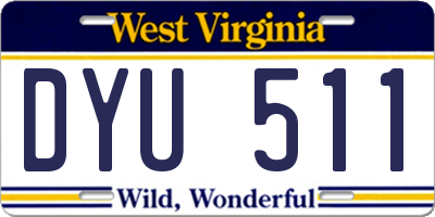 WV license plate DYU511