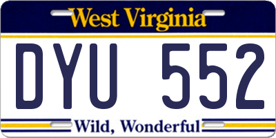 WV license plate DYU552