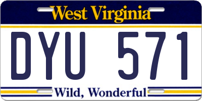 WV license plate DYU571