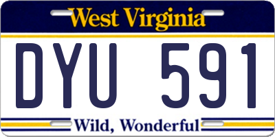 WV license plate DYU591