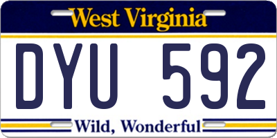 WV license plate DYU592