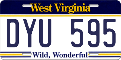 WV license plate DYU595